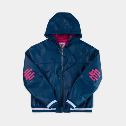 EE® Leather Bomber Blue Jacket