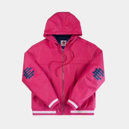 EE® Leather Bomber Pink Jacket